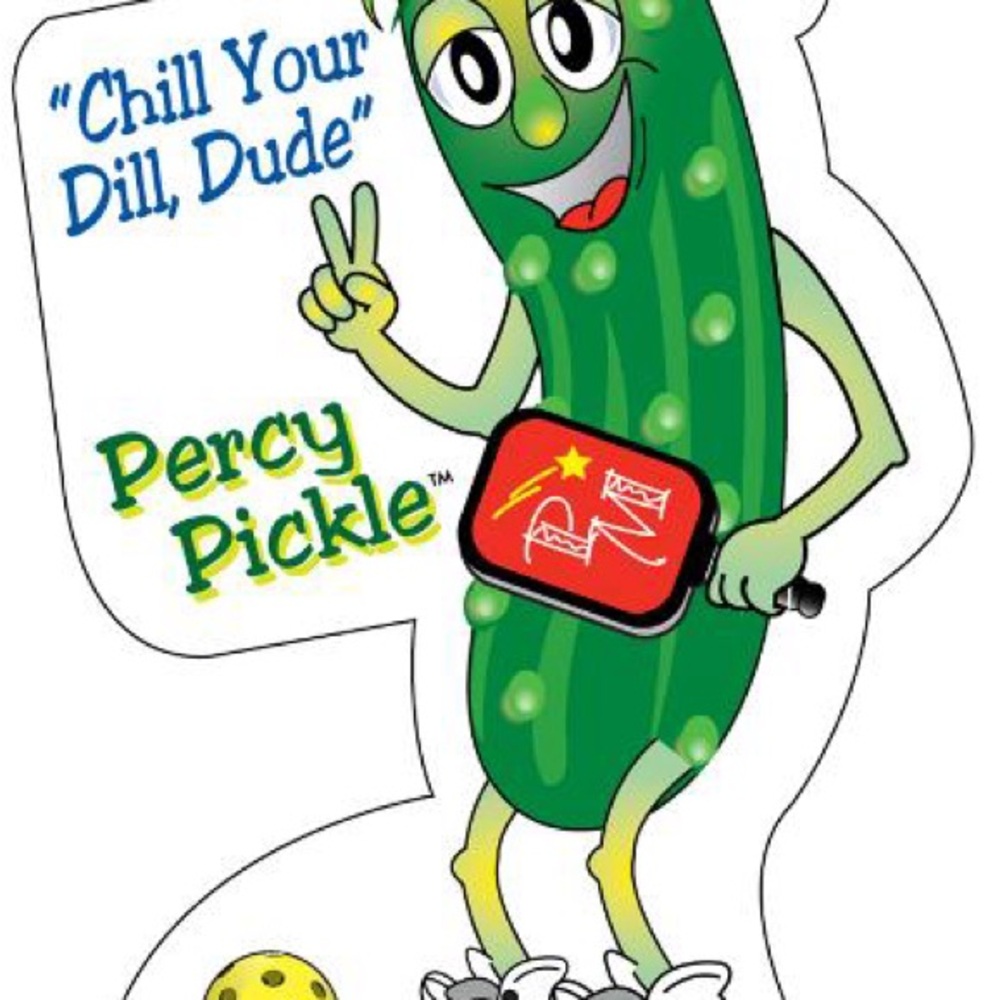 Percy Pickle Vinyl Decal - Green Character "Chill Your Dill, Dude"